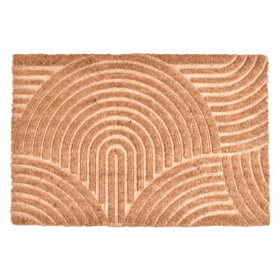 Wycieraczka kokosowa grawerowana abstrakcja 40 x 60 cm brązowy