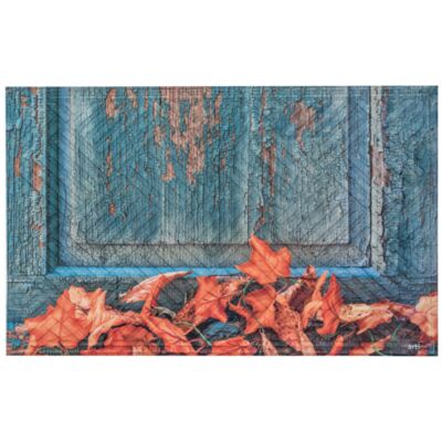 Wycieraczka materiałowa Jesień 45 x 75 cm niebiesko-pomarańczowy