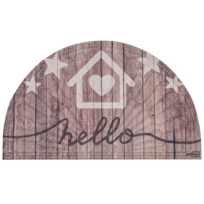 Wycieraczka półokrągła Hello 45 x 75 cm jasnobrązowy