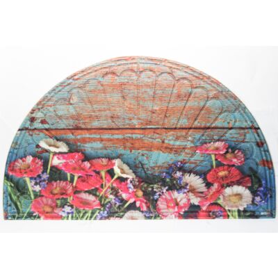 Wycieraczka półokrągła Kwiaty 45 x 75 cm wielokolorowy