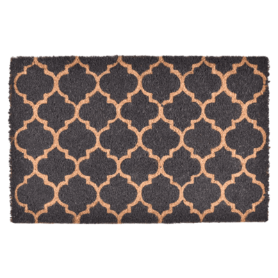 Wycieraczka kokosowa z nadrukiem Romby 40 x 60 cm czarno-brązowy