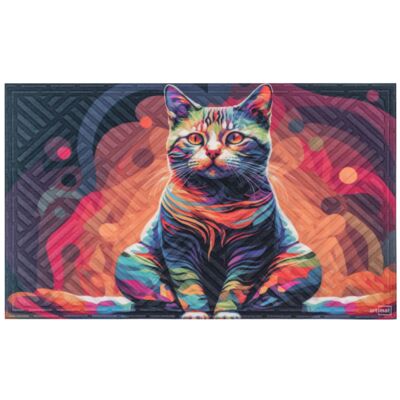 Wycieraczka materiałowa Kot 45 x 75 cm wielokolorowy