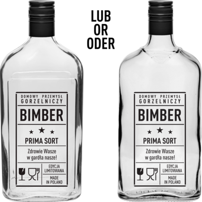 Butelka Piersiówka 0,5 l z zakrętką nadruk Bimber PRL 1 szt.