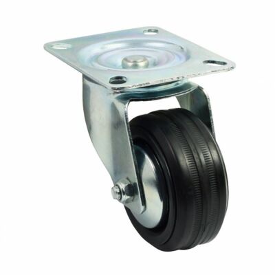 Zestaw jezdny z kołem czarnym 80mm/80kg płyta obrotowa