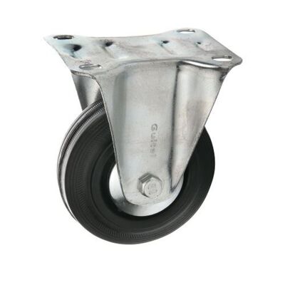 Zestaw jezdny z kołem czarnym 125mm/125kg płyta stała