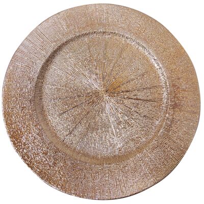 Taca dekoracyjna 33 x 33 cm srebrno-złota