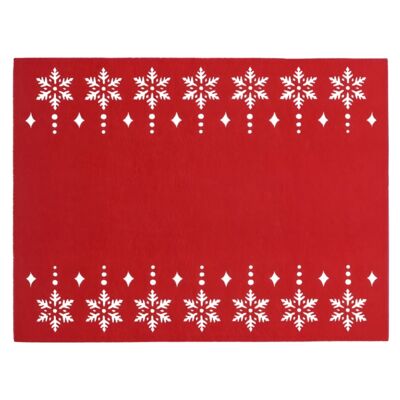 Podkładka filcowa Śnieżynka 40 x 30 cm czerwony