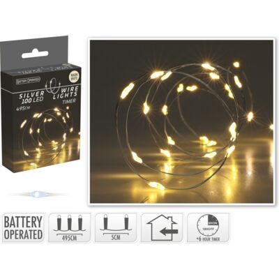 Mikroled na druciku 100LED ciepły biały 510 cm