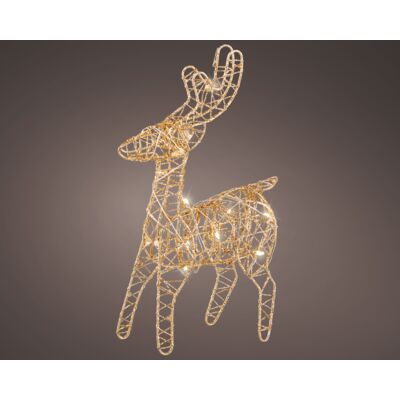 Dekoracja druciana micro LED renifer złota