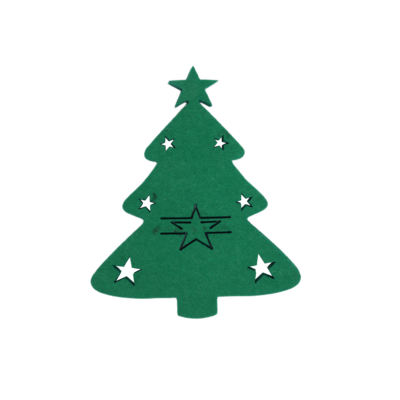 Etui na sztućce 20 x 17 x 0,2 cm choinka zielona 4 sztuki