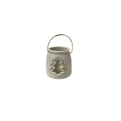 Świecznik ceramiczny biały 8 cm