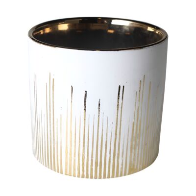 Osłonka Nils ceramiczna 15 cm biało-złoty