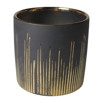 Osłonka Nils ceramiczna 15 cm antracytowo-złoty