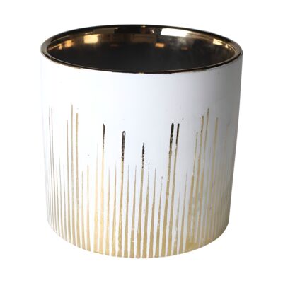 Osłonka Nils ceramiczna 13 cm biało-złoty