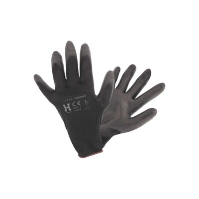 Rękawice 74 L czarne PU nylon Hardy