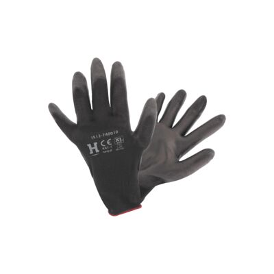Rękawice 74 XL czarne PU nylon Hardy