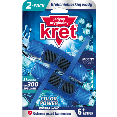 Kostka do WC Color Power Arctic water 2x40g KRET