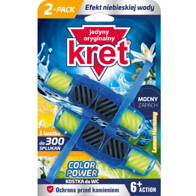 Kostka do WC Color Power Lemon harmony 2x40g KRET