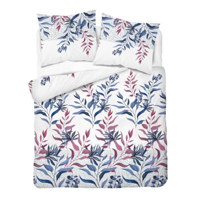 Pościel mikrofibra 220 x 200 cm 5273 A wzór roślinny
