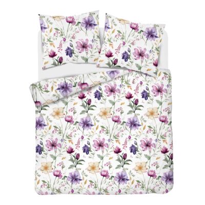 Pościel mikrofibra 220 x 200 cm 5284 A kwiaty