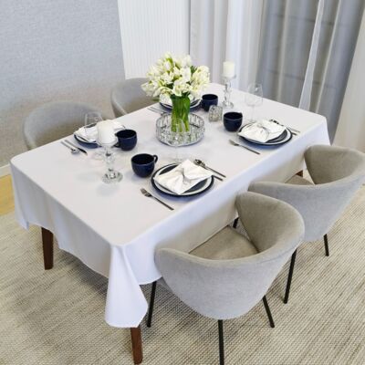 Obrus plamoodporny klasyczny Elegant 140 x 200 cm biały