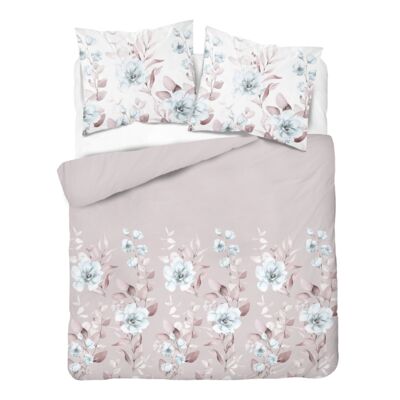 Pościel mikrofibra 160 x 200 cm 5274 A kwiaty biało-różowa