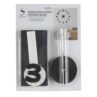 Zegar naklejany Sticker Blink 75 cm czarny
