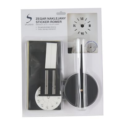 Zegar naklejany Sticker Romer 60 cm czarny