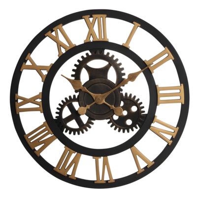 Zegar ścienny Nero 58 x 4 cm czarno-złoty