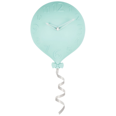 Zegar ścienny Baloni 30 x 25 x 6 cm miętowy