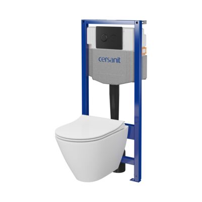 Zestaw podtynkowy z miską WC B989 SYSTEM 50 PNEU MZ111 deska DUR SLIM przycisk czarny mat Cersanit