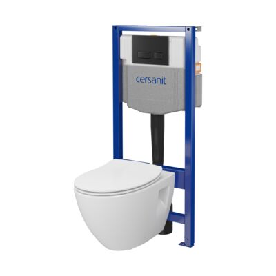 Zestaw podtynkowy z miską WC B987 SYSTEM 50 MECH MZ211 deska DUR SLIM przycisk czarny mat Cersanit