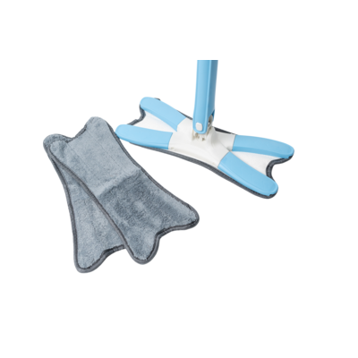 Mop obrotowy wielofunkcyjny płaski wyciskany niebieski z 3 wkładami