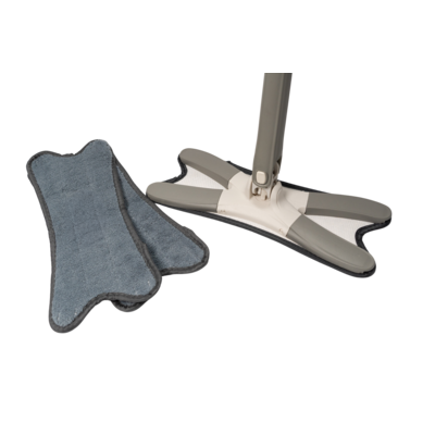 Mop obrotowy wielofunkcyjny płaski wyciskany szary z 3 wkładami