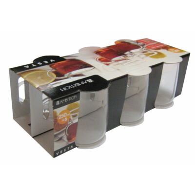 Komplet szklanek Vesta 6 sztuk 250 ml baryłka AMBITION