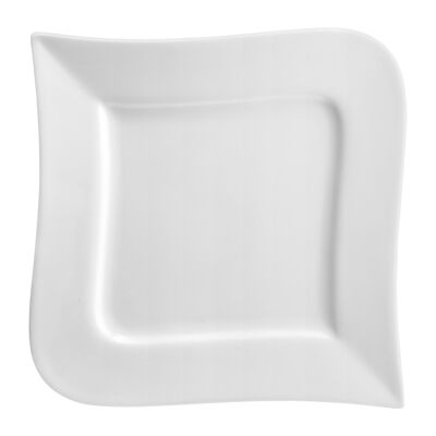 Talerz deserowy Fala 21 cm biały AMBITION