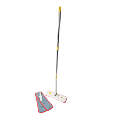 Mop obrotowy wielofunkcyjny płaski wyciskany x motylek z 3 wkładami biały