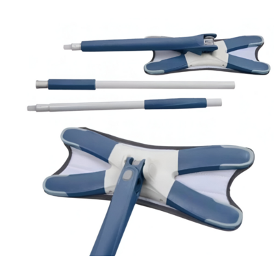 Mop obrotowy wielofunkcyjny płaski wyciskany niebieski z 3 wkładami