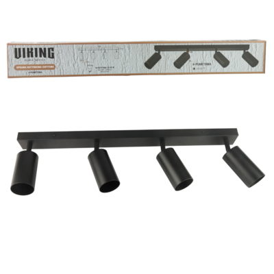 Lampa sufitowa poczwórna kpe GU10 czarna 35 W VIKING