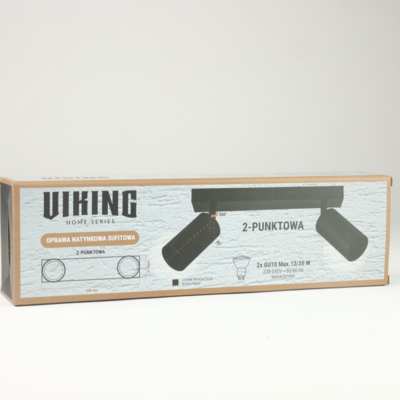 Lampa sufitowa podwójna KPE GU10 czarna 35 W VIKING