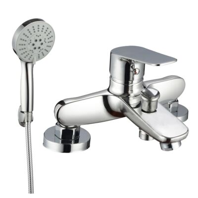 Bateria wannowa SIGMA stojąca 35 mm chrom z zestawem prysznicowym LIVENO