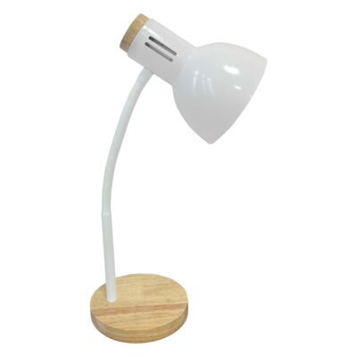 Lampka biurkowa E27 biała-drewno 40 W 230 V