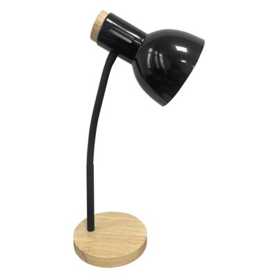Lampka biurkowa E27 czarna-drewno 40 W 230 V