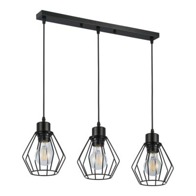 Oprawa wisząca 3 x E27 czarna 12 W IP20 230 V