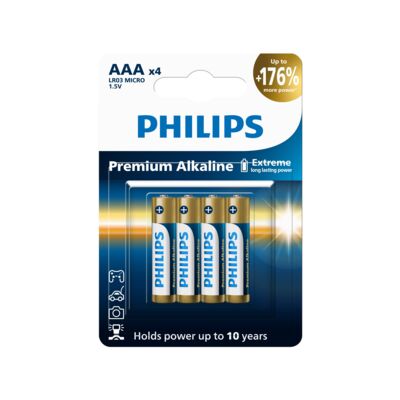 Bateria Premium Alkaline LR03/AAA 4 szt.Philips