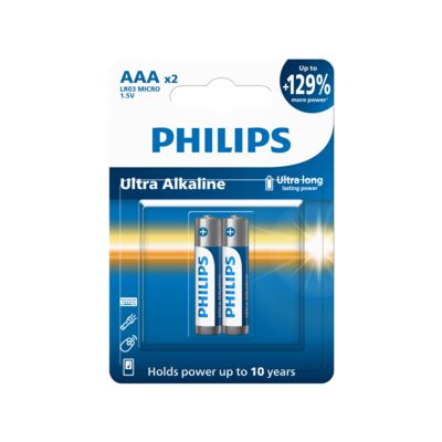 Bateria Ultra Alkaline LR03/AAA 2 szt.Philips