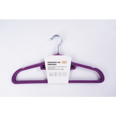 Wieszak flokowany różnokolorowy 41,7 x 22 cm 5 sztuk