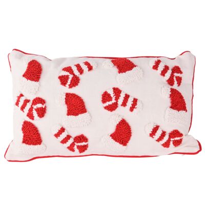 Poduszka świąteczna biało-czerwona 30 x 50 cm