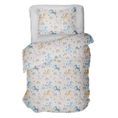 Komplet pościeli Pony 140 x 200 cm + 70 x 80 cm wielokolorowy