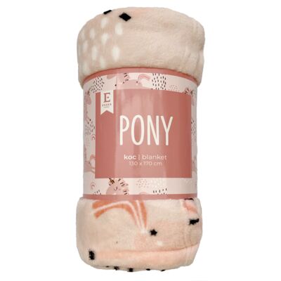 Koc Pony 130 x 170 cm różowy